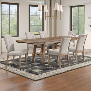 Riverdale Trestle Table W 6 Upholstered Chairs