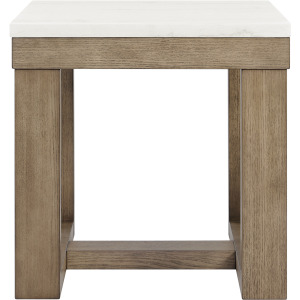 Calla White Marble Top Square End Table