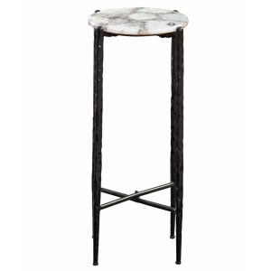 Octavio White Agate Top Chairside Table