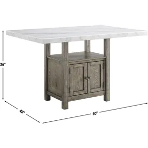 Grayson White Marble Counter Height Dining Table