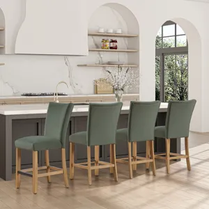 Artemis Chive Green Velvet Counter Chair