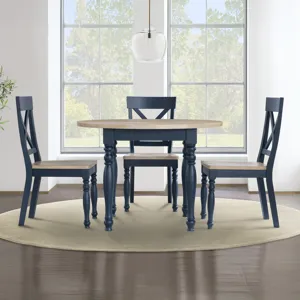 Darcy 5-Piece Dining Set, Blue Finish