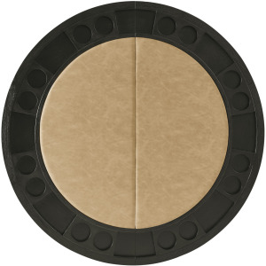 Rylie Folding Game Table Top, Black Finish With Sand Vegan Leather