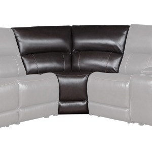 Alexandria Leather Corner Wedge, Charcoal