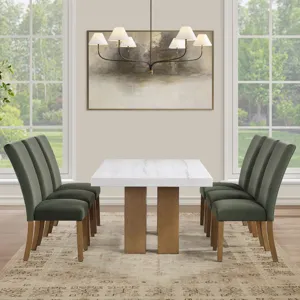 Artemis 70\" Rectangle White Marble Table, Tan