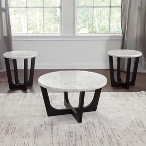 Chrissy White Marble Top End Table