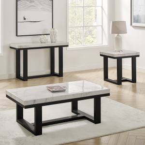 Lucca(Artemis White Marble Top Occasio Occasional Table Set