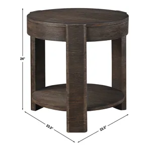 Salina Espresso Round End Table