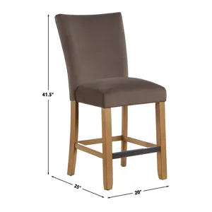 Artemis Brown Velvet Counter Chair