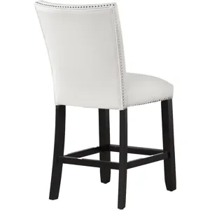 Artemis 5PC 54x54? White Marble Counter w White PU Chairs Dining Set