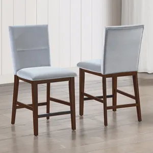 Zen Gray Velvet Counter Chair
