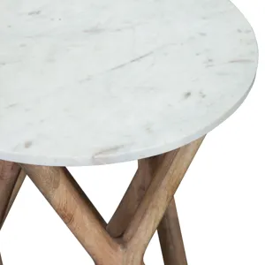 Wyman Banswara White Marble Top End Table