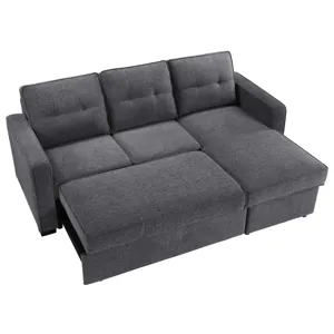 Noah Flippable, Convertible Storage Sleeper Chofa, Gray