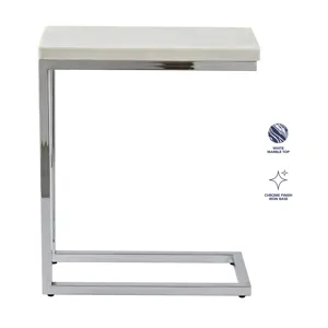 Echo White Marble Top Chairside Table