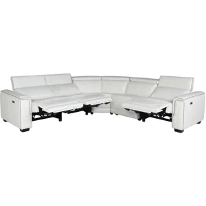 Lorenzo White Dual-Power Armless Recliner