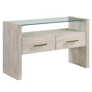 Garland Glass Top Sofa Table, Blonde Finish