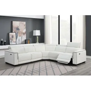 Lorenzo White Dual-Power Armless Recliner