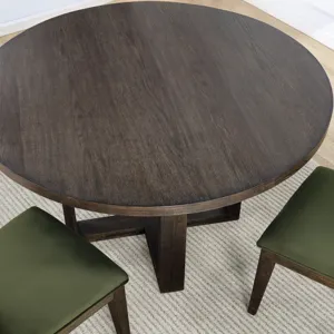 Evan Brown Round Dining Table