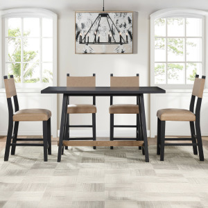 Aubrey 5pc Black Counter Dining Set
