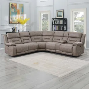 Aria 3-Piece Dual-Power Reclining Sectional, Desert Sand