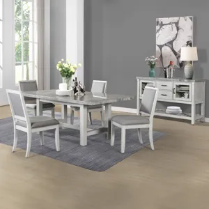 Carrara Canova Gray 10-Piece Marble Top Dining Set