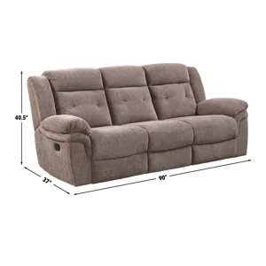 Sydney Brown Manual Recliner Sofa
