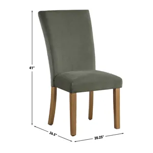 Artemis Chive Green Velvet Side Chair