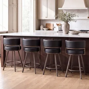 Geno Black Swivel Counter Stool