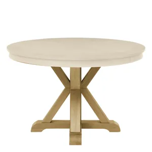 Rylie Trestle Dining Table Base, Natural Finish