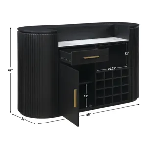 Colvin Black Bar, 68\" X 26\" X 42\"
