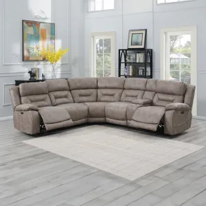 Aria 3-Piece Dual-Power Reclining Sectional, Desert Sand
