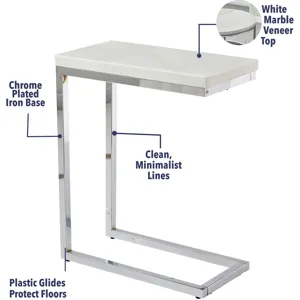 Echo Chairside White Occasional Table Set