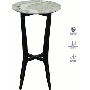Hoxley Green Onyx Top Round End Table