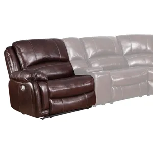 Denver RAF Dual-Power Leather Sectional Recliner, Brown