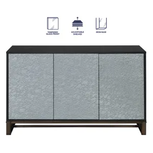 Mazie 3-Door Sideboard W/Pattern Mirror