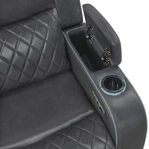 Luna Charcoal Power Console Loveseat