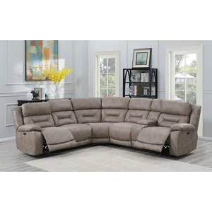 Aria 3-Piece Dual-Power Reclining Sectional, Desert Sand