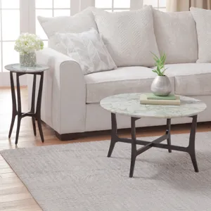 Hoxley Green Onyx Top Round End Table