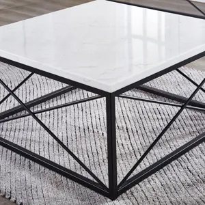 Skyler White Marble Top Coffee Table