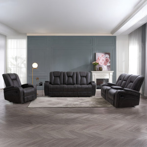 Marlow Charcoal 3pc Manual Reclining Living Room Set