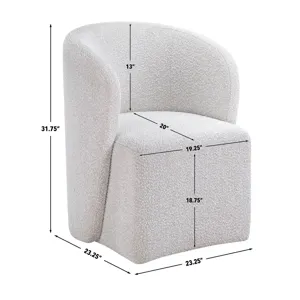 Annie Cotton Barrel Chair W/Casters