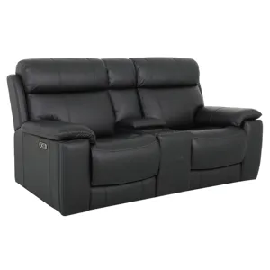 Zenith Black Power Console Loveseat