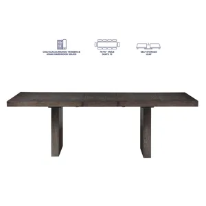 Evan 78-96 Inch Dining Table With 18\" Leaf