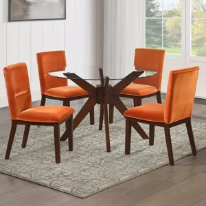 Zen Orange Velvet Side Chair