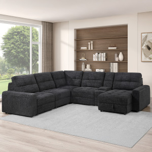Snyder Black 6-Piece Reclining Sectional