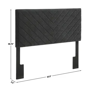 Tara Black Chevron Tufted Queen/Full Hea