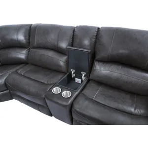 Denver Armless Leather Sectional Chair, Charcoal