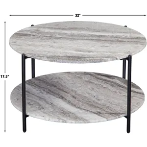 Coleen Green Marble Round Cocktail Table
