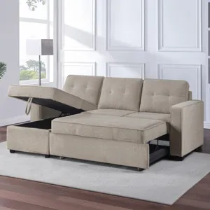 Noah Flippable, Convertible Storage Sleeper Chofa, Tan