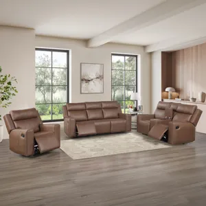 Barron Brown Sofa And Loveseat + Recliner Living Room Set